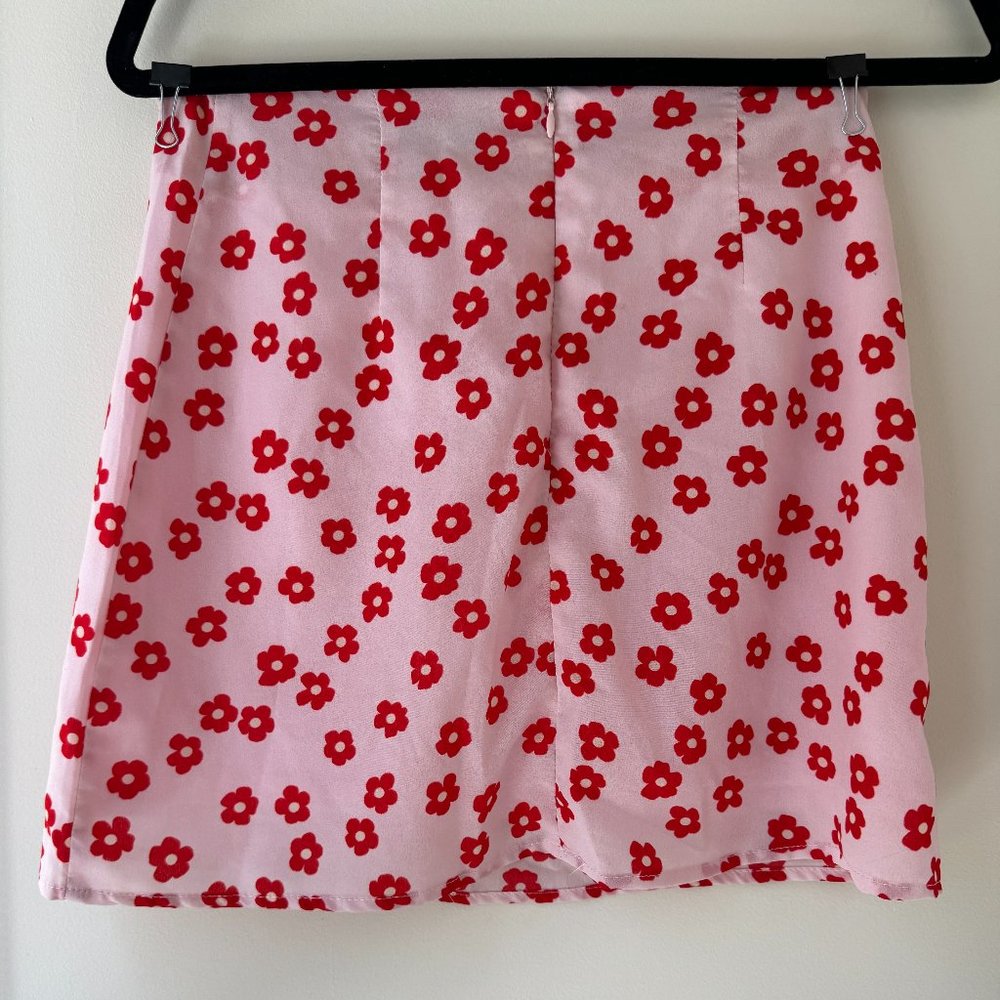 Shein - Mini Skirt, Pink Floral, S